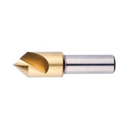 Morse Countersink, Series 1754, 38 Body Dia, 2 Overall Length, Round Shank, 14 Shank Dia, 1 Flutes, 25652